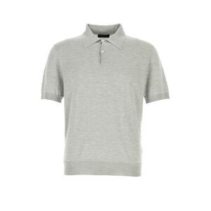 Prada Men Grey Silk Polo Shirt